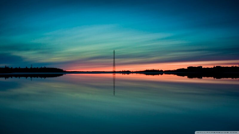 Silhouette of Tower — Blue