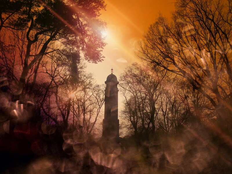 Silhouette of Tower — Orange
