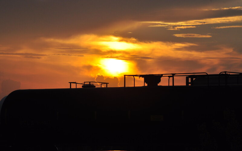 Silhouette of Train Car