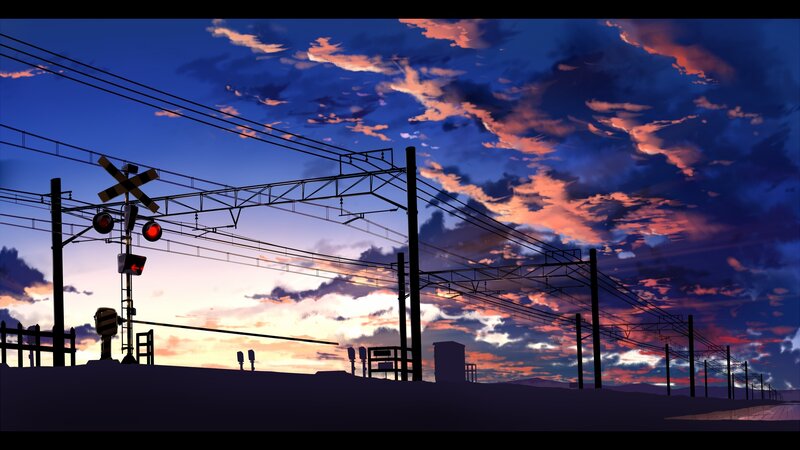 Silhouette of Train Tracks