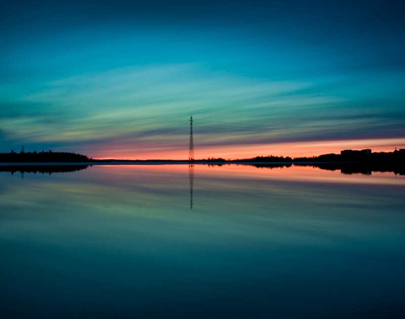 Silhouette of Transmission Tower