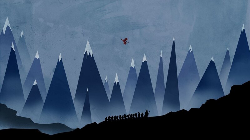 Silhouette of Travelers — Blue, Dramatic