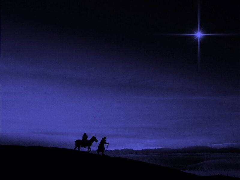Silhouette of Travelers — Purple, Dramatic