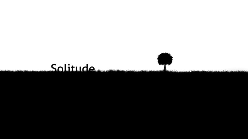 Silhouette of Tree and Grass — Black