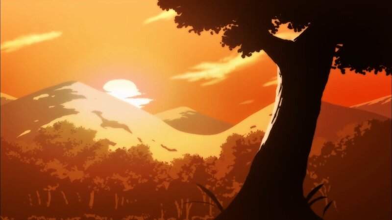 Silhouette of Tree and Mountains