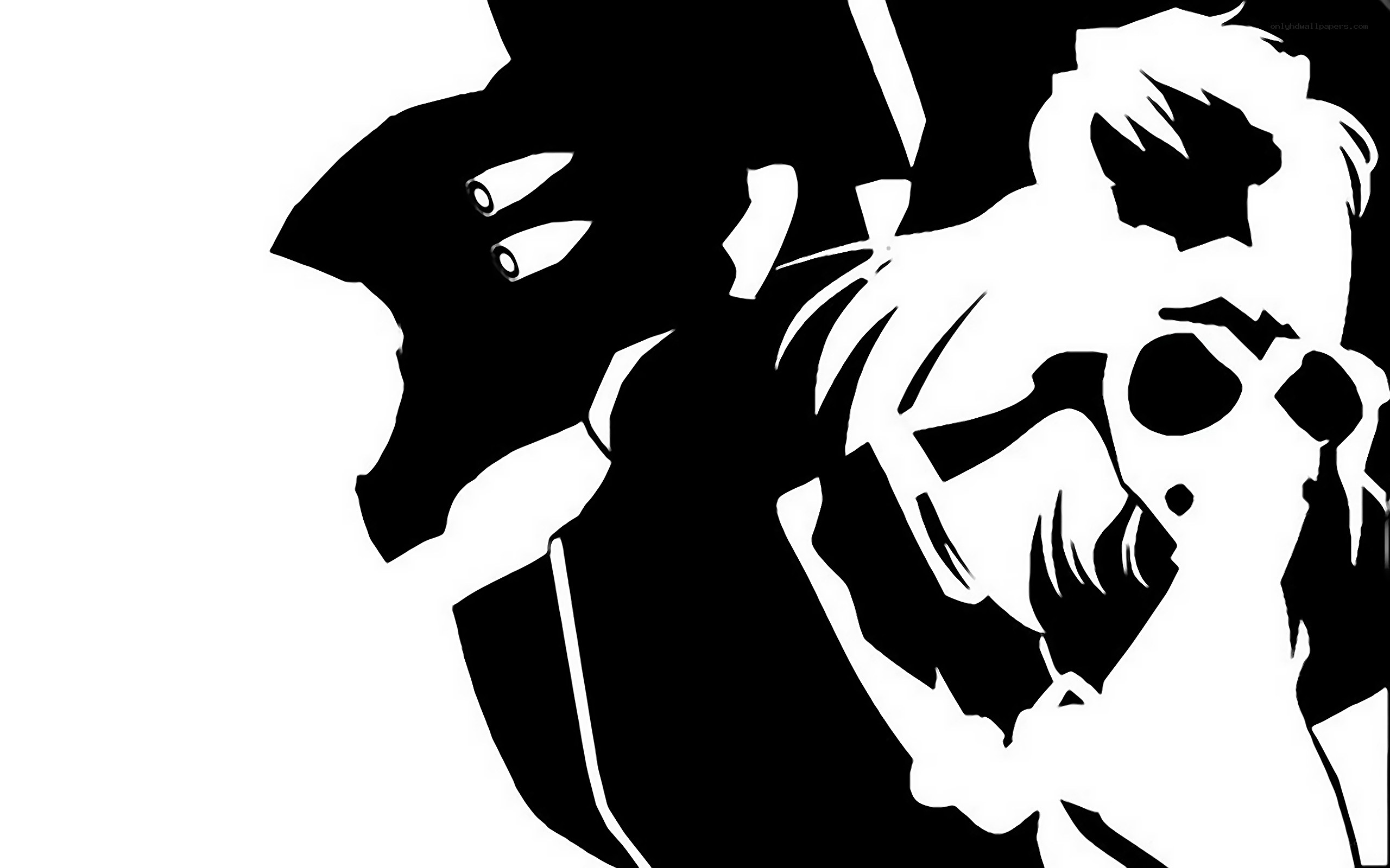 silhouette of two characters