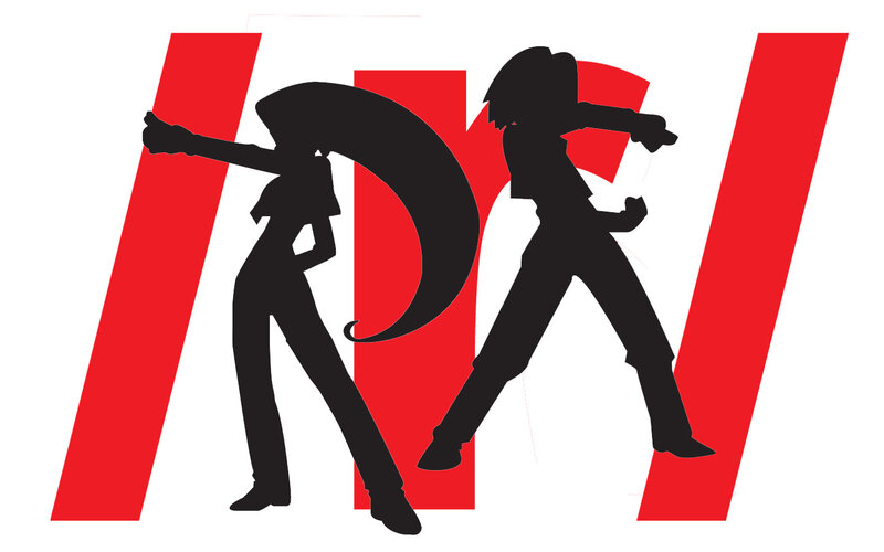 silhouette of two characters