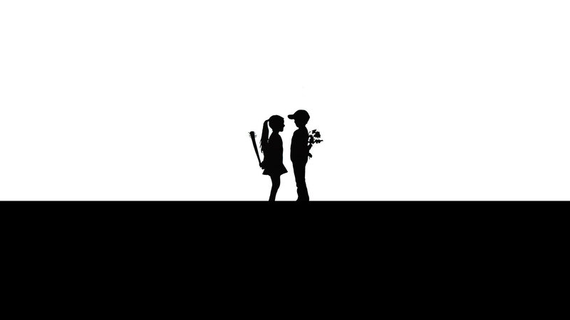 Silhouette of two children