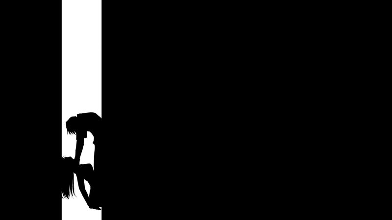Silhouette of two figures