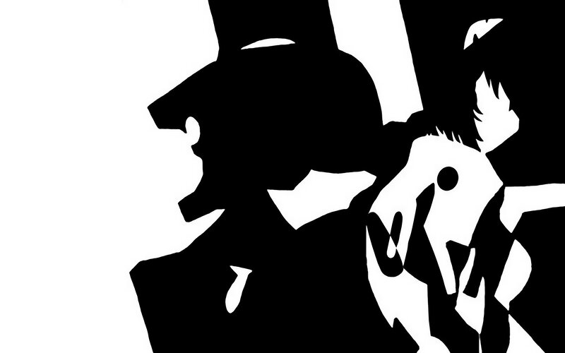 silhouette of two figures