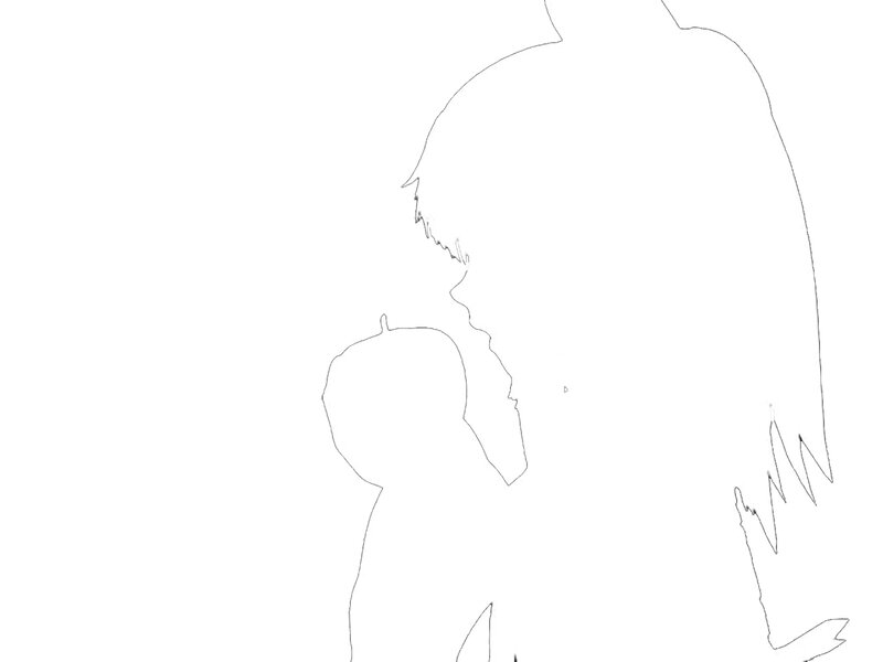 silhouette of two figures