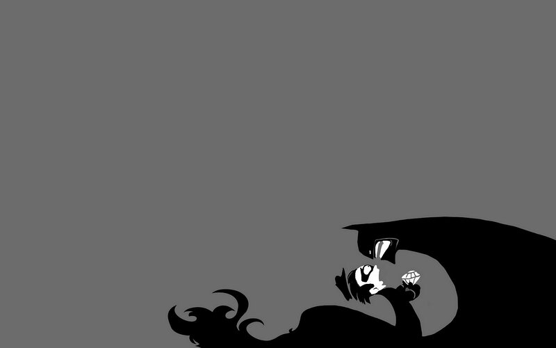 Silhouette of Two Figures — Black, Dramatic, Digital Art, Diamond