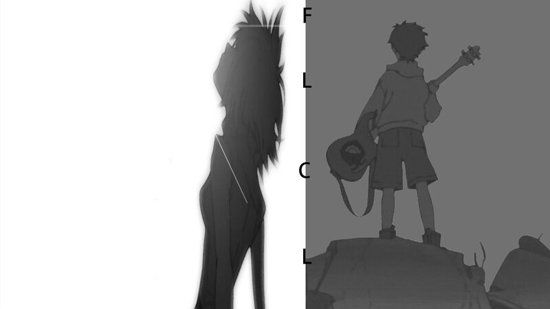 Silhouette of Two Figures — Black, Dramatic, Digital Art