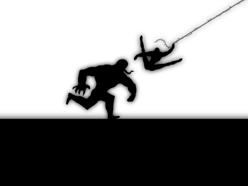 Silhouette of Two Figures — Black, Dramatic, Illustration, Web