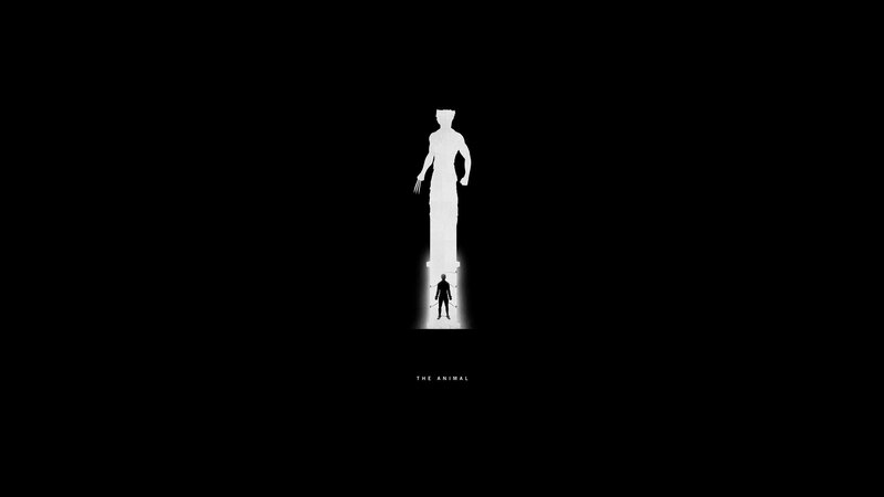 Silhouette of Two Figures — Black, Dramatic, Minimalist