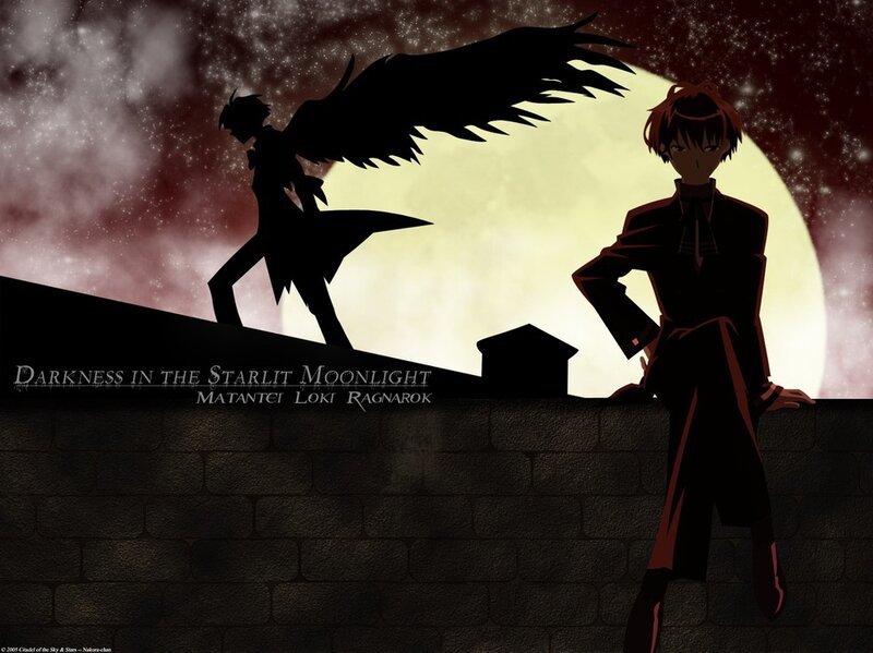Silhouette of Two Figures — Black, Dramatic
