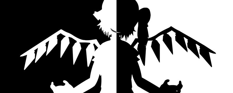 Silhouette of Two Figures — Black