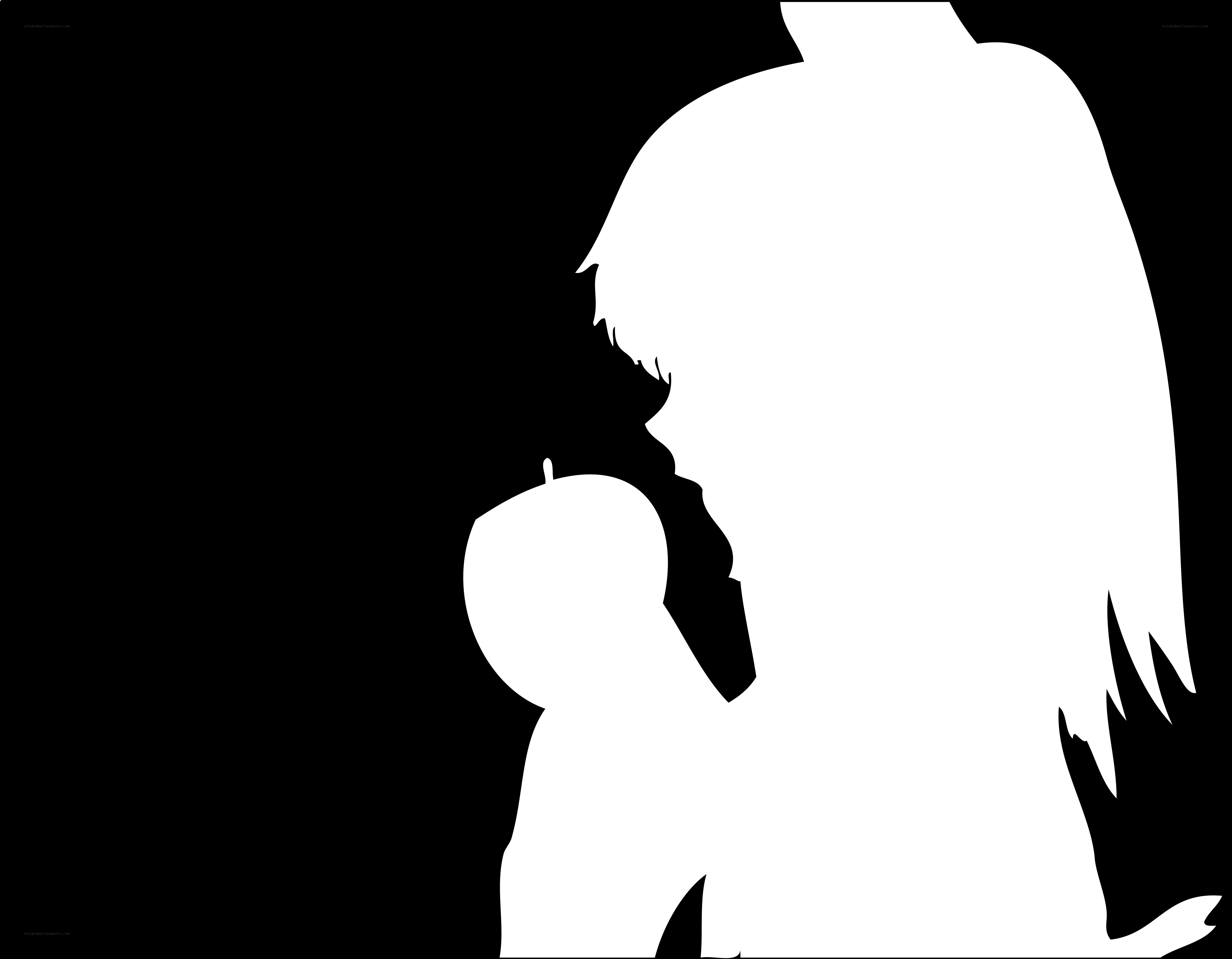 silhouette of two figures