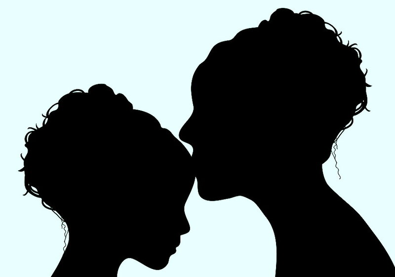 Silhouette of Two People — Black, Calm