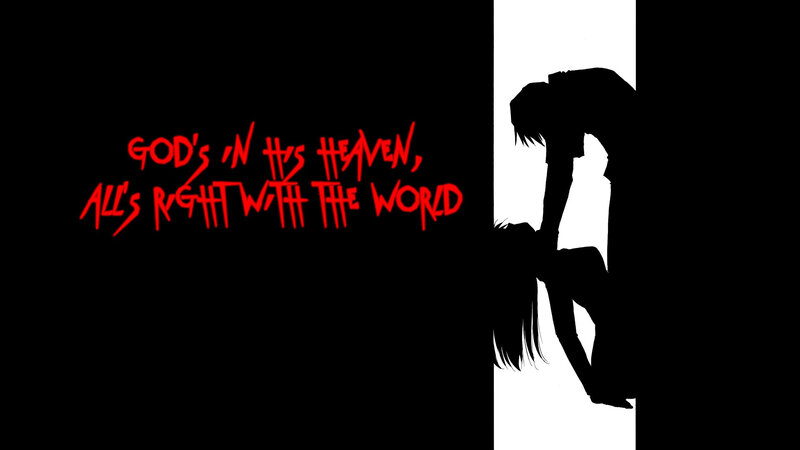 Silhouette of Two People — Black, Dramatic, Digital Art