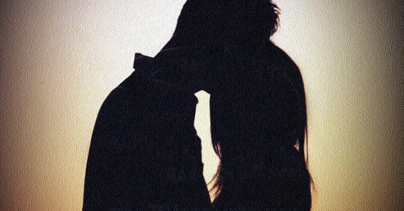 Silhouette of Two People — Black, Dramatic