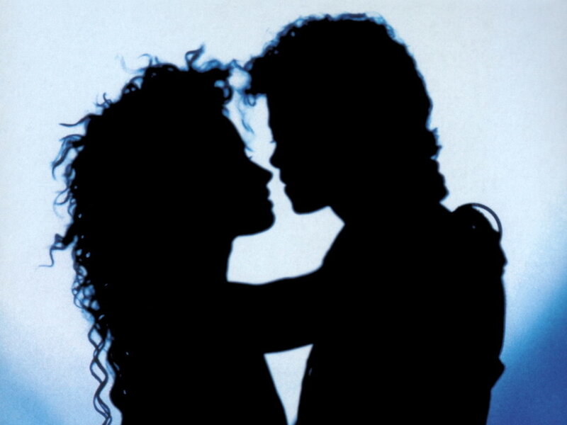 Silhouette of Two People — Black, Intimate