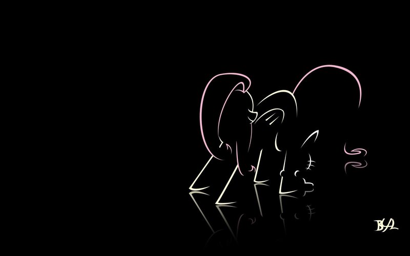 silhouette of two ponies