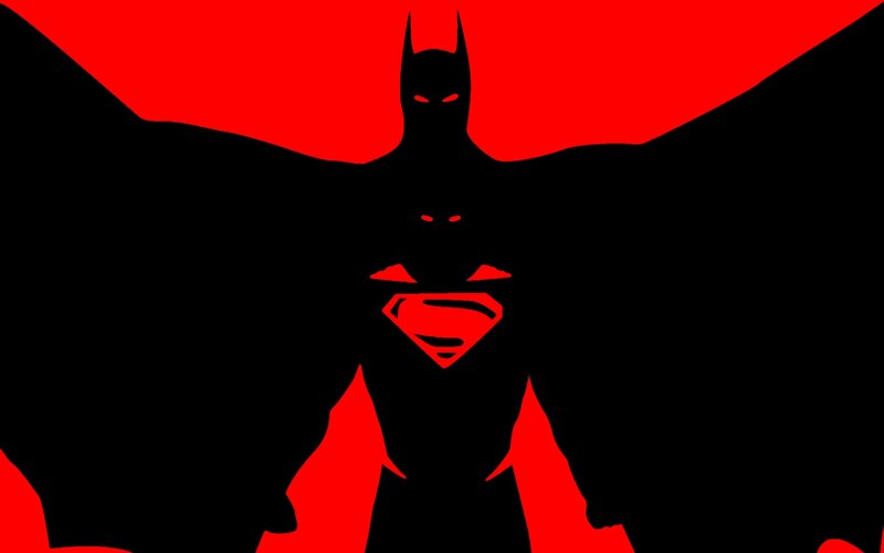Silhouette of Two Superheroes