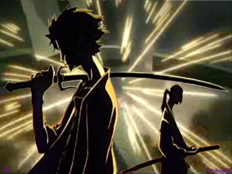 Silhouette of two swordsmen