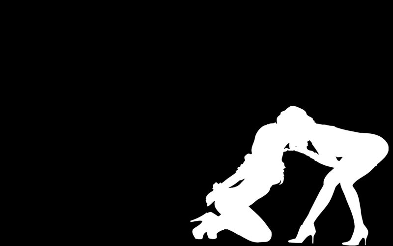 silhouette of two women