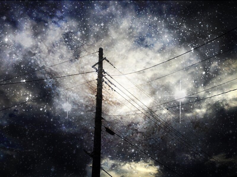 Silhouette of Utility Pole — Black