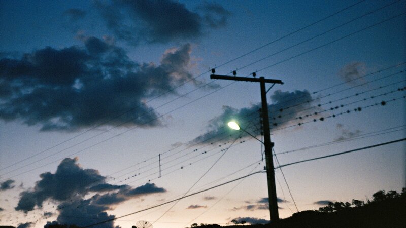 Silhouette of Utility Pole — Blue, Dramatic