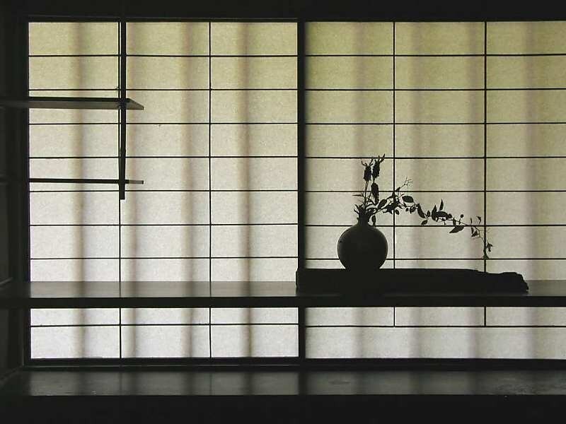 Silhouette of vase on shelf