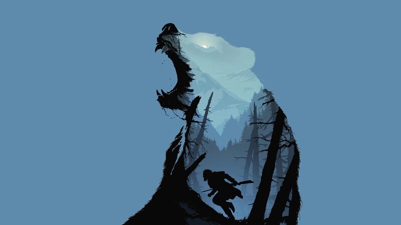 Silhouette of Warrior and Beast