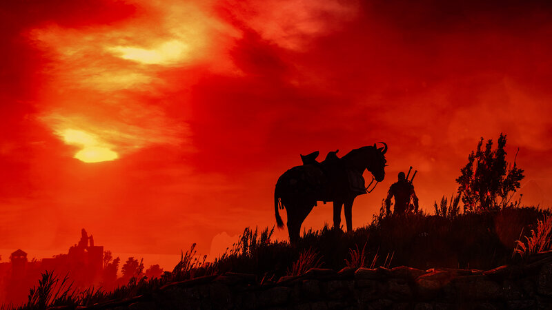 Silhouette of Warrior and Horse