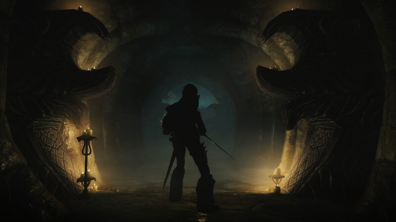Silhouette of Warrior — Black, Dark