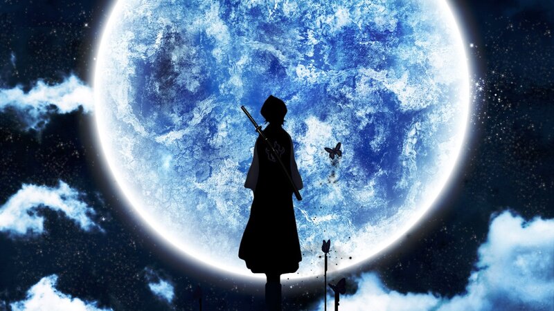 Silhouette of Warrior — Blue