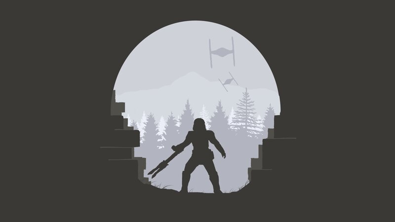 Silhouette of Warrior — Gray