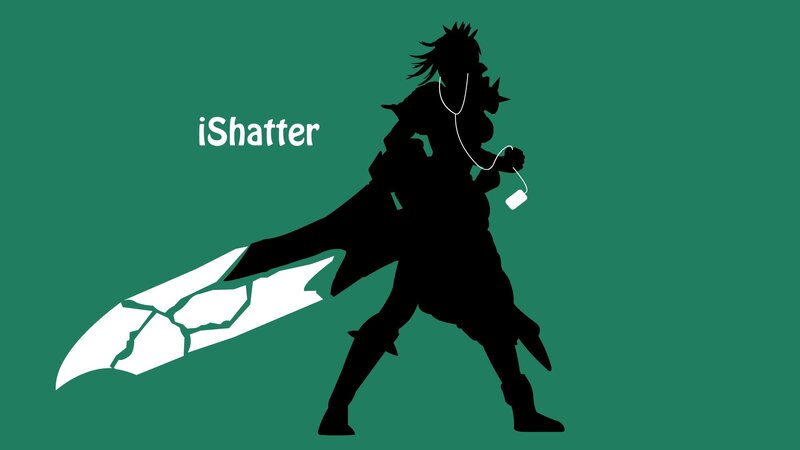 Silhouette of Warrior — Green, Dramatic