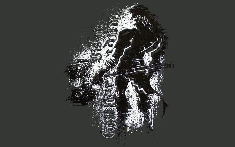 Silhouette of Warrior with Hammer