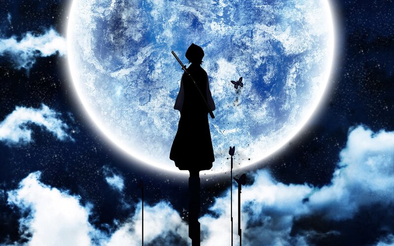 silhouette of warrior with sword