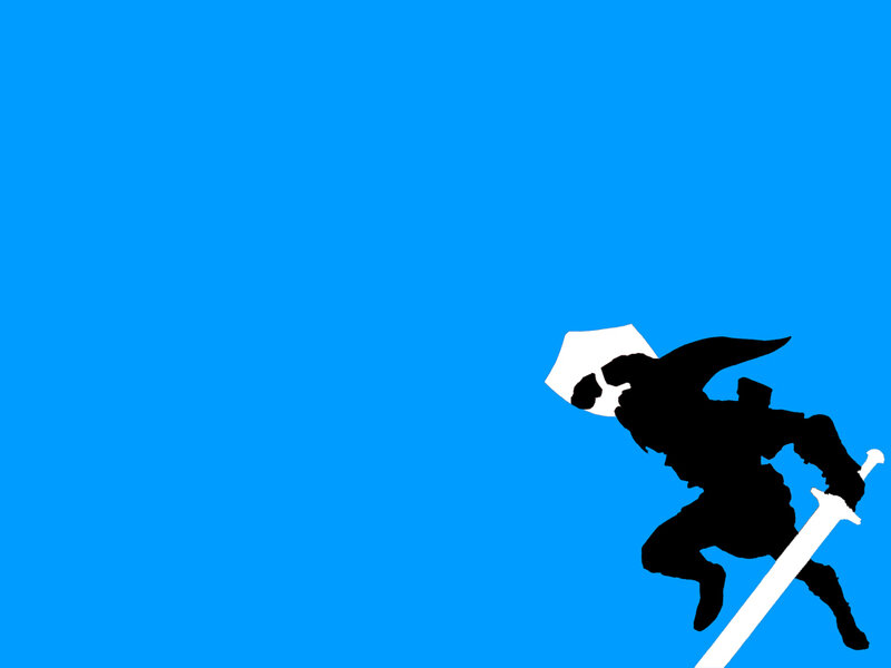 silhouette of warrior with sword
