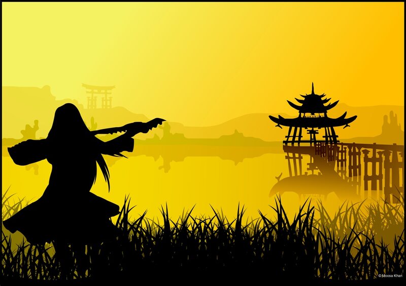 Silhouette of Warrior — Yellow