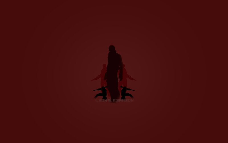 silhouette of warriors in red