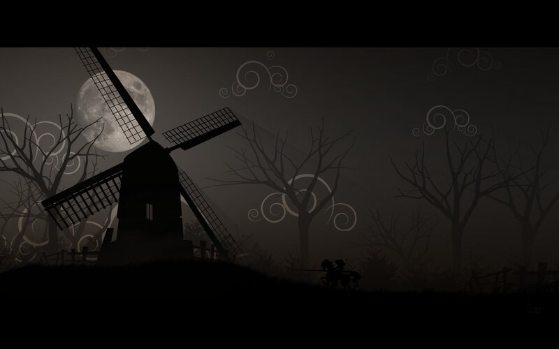 Silhouette of Windmill — Black