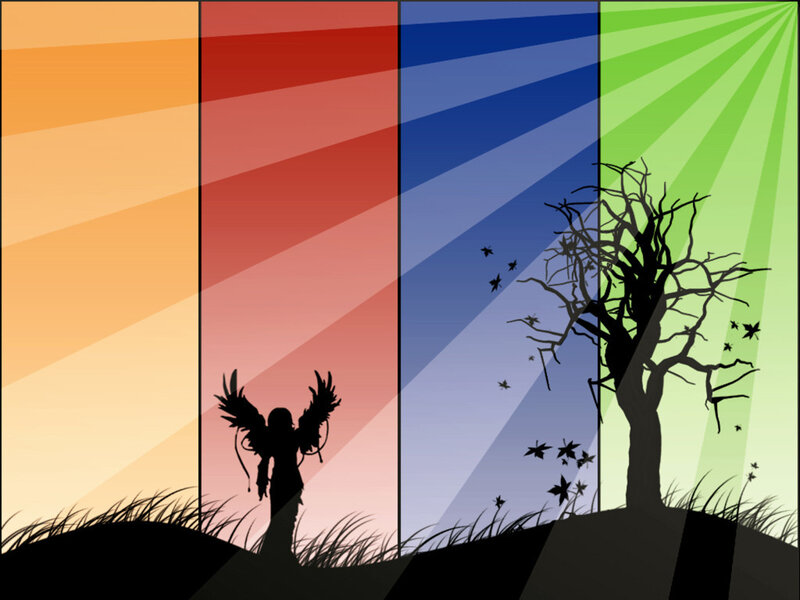 Silhouette of Winged Figure — Orange