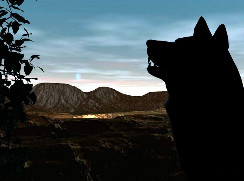 Silhouette of Wolf Howling — Black, Dramatic, Sunset