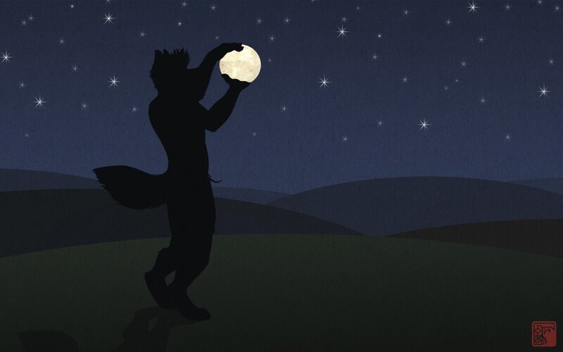 Silhouette of Wolf-like Figure