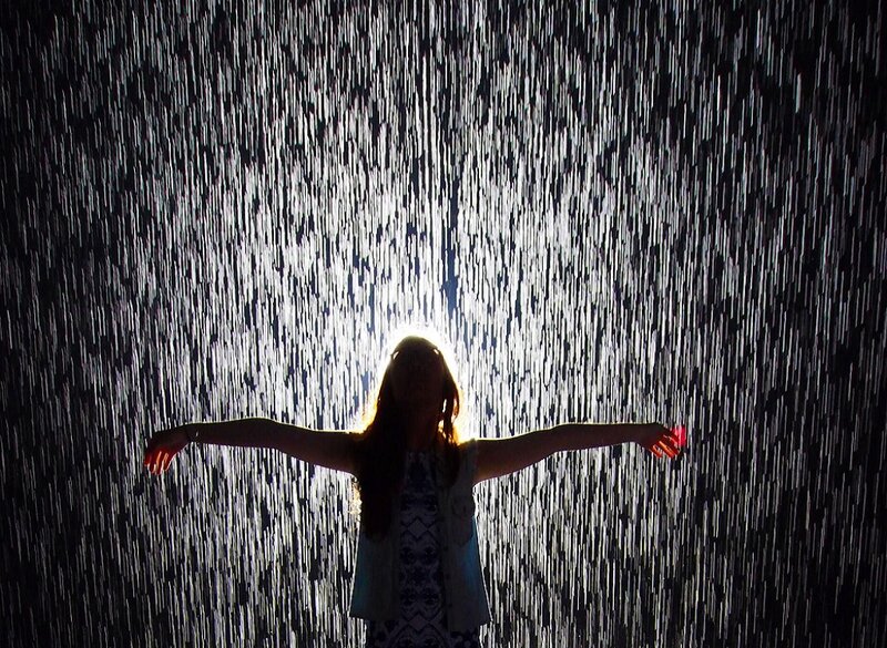 Silhouette of Woman — Black, Dramatic, Photograph, Rain