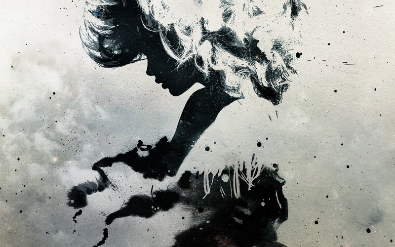 Silhouette of Woman — Black, Dramatic
